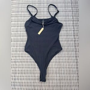 NWT SKIMS Mesh Cami Bodysuit Onyx